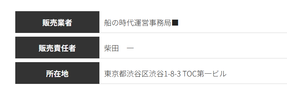 船の時代の運営者情報